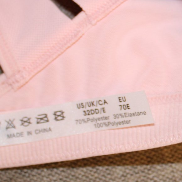 WingsLove full Coverage Push Up Sports Bra Pink Gold Size 32DD - Picture 8 of 9